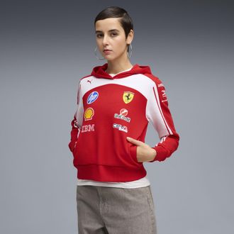 Puma Felpa con cappuccio Scuderia Ferrari HP Replica da donna, Abbigliamento, Rosso, XXS