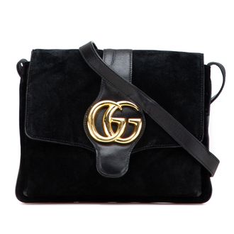 Gucci Pre-owned Womens Crossbody Bag With Gg Logo - Black Leather - One Size