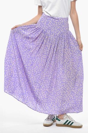 Stella McCartney Gonna Maxi SWEET HEART In Seta Con Stampa Bleached Stella McCartney