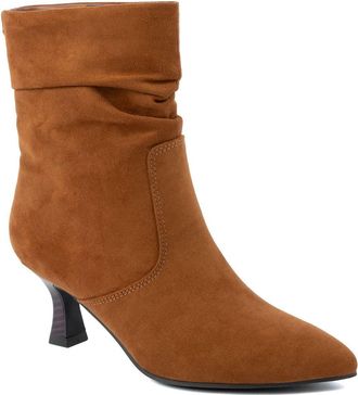 Jones New York Womens Slouch Mid-Calf Boots - Pointed Toe Kitten Heel Ankle Booties with Side Zipper, Dressy Fashion Shoes for Office, Party, and Evening Wear -, Tan