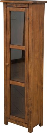 Biscottini International Biscottini - Vitrina De Estilo Country De Madera Maciza De Tilo Acabado Con Efecto Nogal.made In Italy
