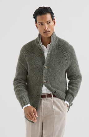 Brunello Cucinelli Cashmere and silk cardigan in Military at Nordstrom, Size 48