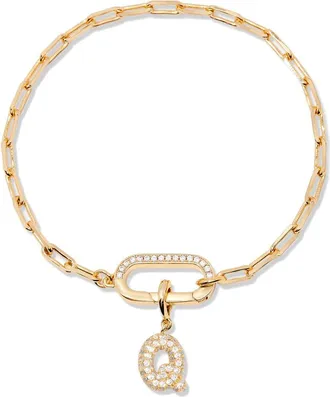 Brook & York Petra Initial Charm Bracelet in Gold Q at Nordstrom