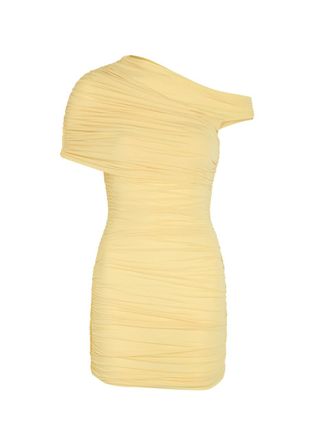 Ronny Kobo Cicilia Ruched Stretch-jersey Mini Dress - Yellow - XL (UK16 / XL)