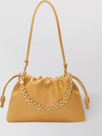 Loewe flamenco purse with chain strap and knotted accents