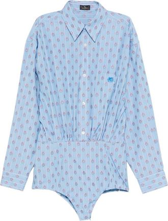 Etro Floral-print Striped Bodysuit