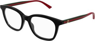 Gucci Rechthoekig Optisch Montuur - Dames - Brillen - Zwart - 50 MM - Accessoires