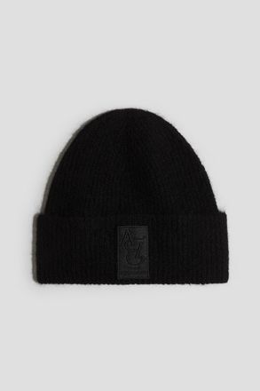 H&M Gerippte Beanie aus Alpakamix - Schwarz