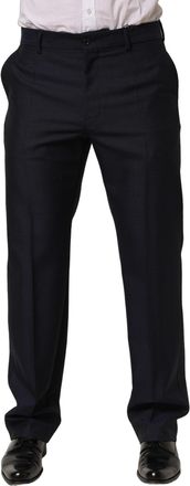 Dolce & Gabbana Mens Wool-Mohair Tapered-Leg Dress Trousers Black
