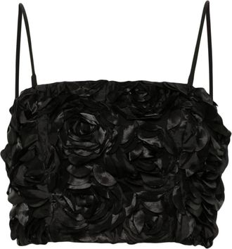 Rotate crop top - women - Polyester/Recycled Polyester/Elastane - 34 - Black