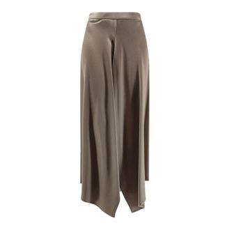 Alysi Maxi Skirts, female, Beige, Size: XS Asymmetrical Flared Maxi Skirt