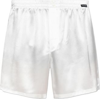 Dolce & Gabbana Silk Satin Boxer Shorts - Heren - Onderbroek - Wit - M - Ondergoed