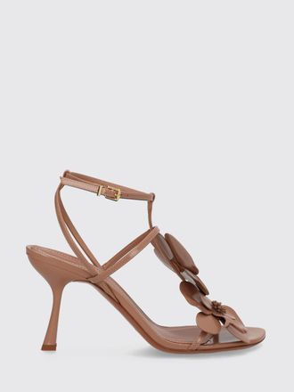 Zimmermann Orchid Leather Stiletto Sandals with Flower Appliqu&eacute;
