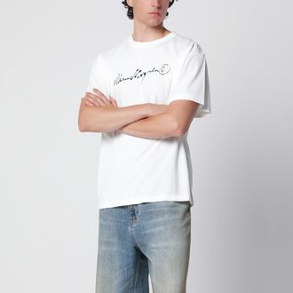 Maison Margiela T-shirt bianca con stampa logo