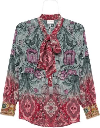 Pierre-Louis Mascia Gedrukte Zijden Multi Kleur Overhemd - Dames - Blouses - Veelkleurig - XS - Overhemden