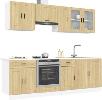 vidaXL Vidaxl - Conjunto De Armarios De Cocina porto De 8 Piezas De Madera De Ingenier&iacute;a De Roble Sonoma