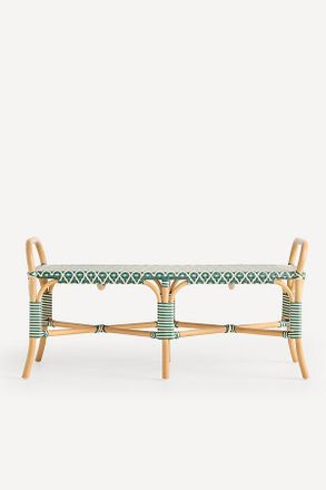 Anthropologie Coastal Rattan Indoor/Outdoor Bench