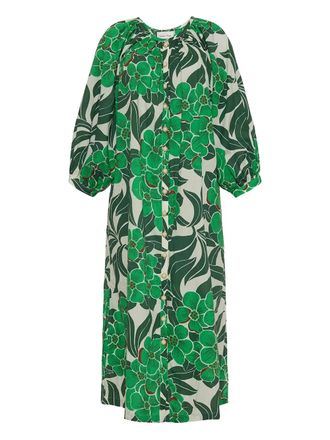 Cara Cara floral-print dress - women - Cotton - XS/S - Green