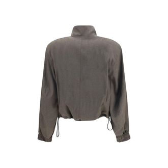 The Attico Womens Brown Wool Oves Aries Bomber Clothing