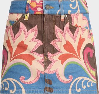 Co&ucirc;t de la Libert&eacute; Penelope Printed Canvas Mini Skirt