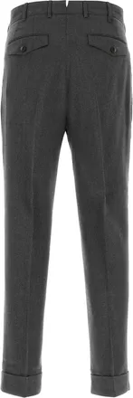 Pantaloni Torino Mens Dark Grey Cotton Blend Pant Grigio Exterior: Virgin Wool Pantaloni Trousers