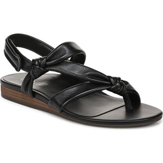 Vionic Geneva Strappy Sandal in Black Leather at Nordstrom, Size 9.5