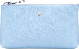 Gucci Pre-owned Textured Leather Pouch - Dames - Vintage Accessoires - Blauw - ONE Size - Leer - Vintage