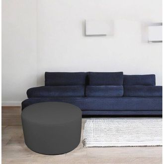 Dmora Dmora - Puf Abanera, Sill&oacute;n Multiusos, Puf, Puf Reposapi&eacute;s, Made In Italy, 79x79 H42 Cm, Gris Oscuro