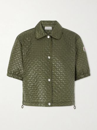 Moncler Giacca In Shell Trapuntato - Verde