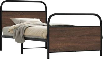 vidaXL Giroletto senza Materasso Rovere Marrone 100x200 cm Truciolato - Vidaxl