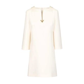 Valentino Garavani Short crepe couture dress - female - Valentino Garavani - Short Dresses - White - XS - Dresses