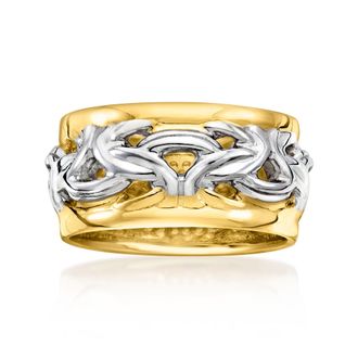 Ross-Simons Italian 2-Tone Sterling Silver Byzantine Ring
