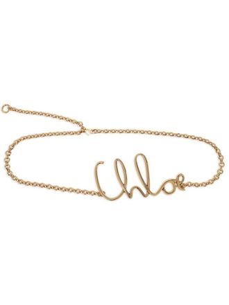 Chlo&eacute; Golden Iconic Chain Belt
