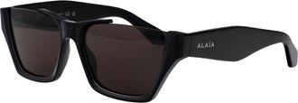 Alaia Womens Sunglasses Aa0081s Black-Grey Acetate Black-Black-Grey Black/black/grey