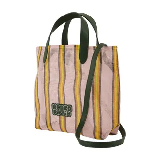 Kenzo Unisex Striped Knit Tote Pink
