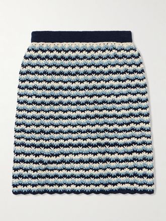 Escvdo Minigonna In Cotone Crochet Naplo - Blu