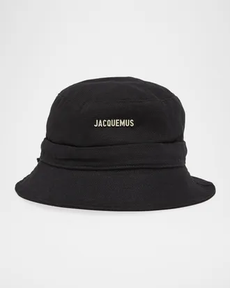 Jacquemus Men & apos;s Le Bob Gadjo Canvas Drawstring Bucket Hat