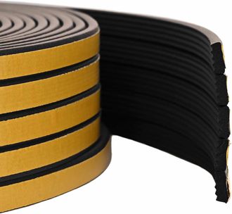 vidaXL Sello De Ventana Autoadhesivo Negro 15 X 8 Mm 100 M Espuma Epdm Vidaxl