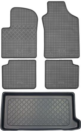 OEM Fiat 500 / 500 Hybrid Hatchback (3 Puertas) Desde Septiembre De 2007 Hasta Febrero De 2020. Juego De Alfombrillas De Goma Para Coche Y Alfombrilla Par