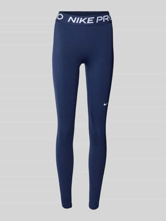 Nike Slim Fit Leggins mit Logo-Print in Dunkelblau, Gr&ouml;&szlig;e XS
