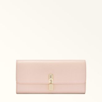 Furla Iride Portafoglio Continental Xl Dusty Pink Rosa Pelle Stampata Donna