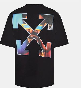 Off-white Mens Barber Skate Crew Neck Short Sleeve T-Shirt - Black - Size: 38