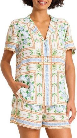Tommy Bahama Poolside Palms Cover-Up Camp Shirt in White at Nordstrom, Size X-Large