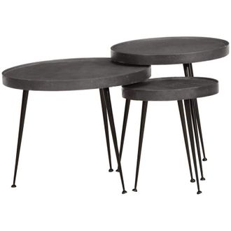 vidaXL Vidaxl - Mesas De Centro 3 Uds Madera De Ingenier&iacute;a Negro