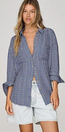 Pilcro Hadley Relaxed Plaid Buttondown Shirt