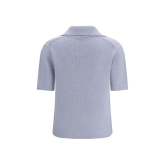 Gabriela Hearst Womens Blue Cashmere Polo Shirt