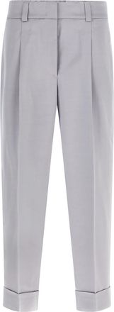 PESERICO Grey Satin pants