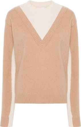 Paco Rabanne two-tone layered jumper - women - Wool/Cashmere/Lurex - S - Neutrals
