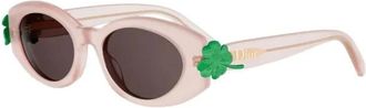 Dior Clover B1I Ovale Zonnebril - Dames - Zonnebrillen - Roze - 52 MM - Accessoires