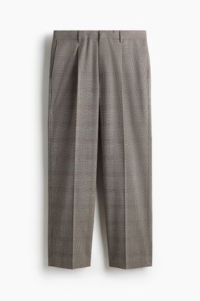 H&M Anzughose in Regular Fit - Grau/Hahnentrittmuster